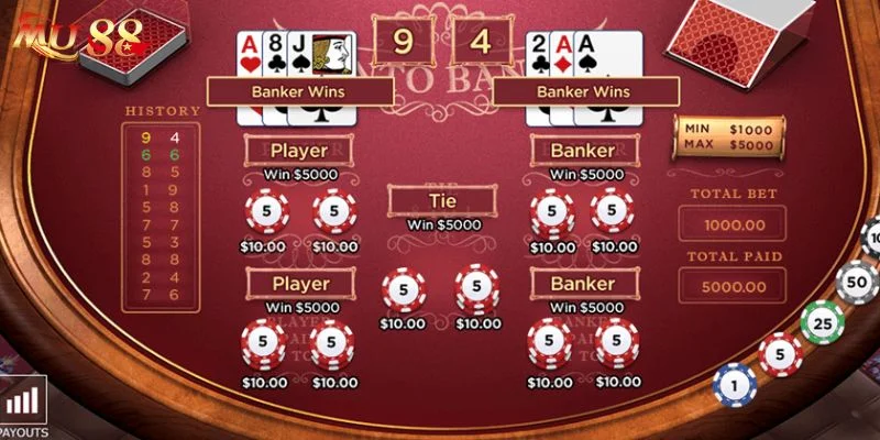 Cách Chơi Baccarat Bất Bại Trên Bàn Cược Xanh Chín Mu88 3 Mu88 là nhà cái có cơ chế cá cược Baccarat rất chuyên nghiệp và minh bạch.